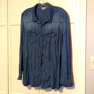 Dressbarn denim button up 2x